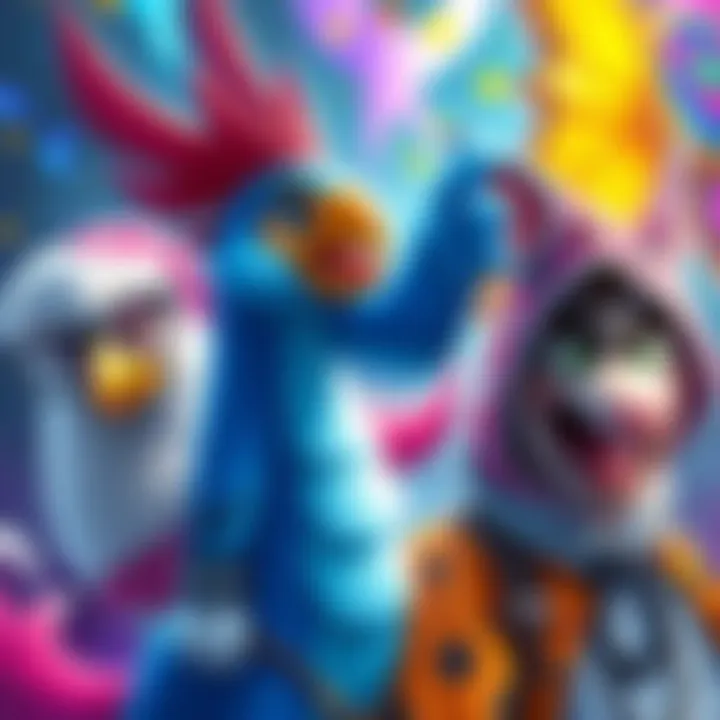 Colorful artwork featuring unique characters blending different styles, showcasing creativity and joy
