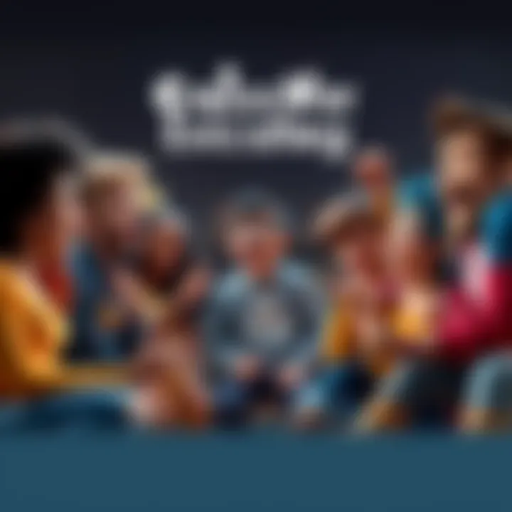 Crossover Episode Excitement A group of diverse TV characters from different shows interacting in a lively scene, showcasing their surprise and joy at meeting each other.