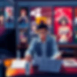 Crunchyroll Anti-Piracy Lead A person reviewing copyright documents related to anime, with a computer and anime posters in the background.