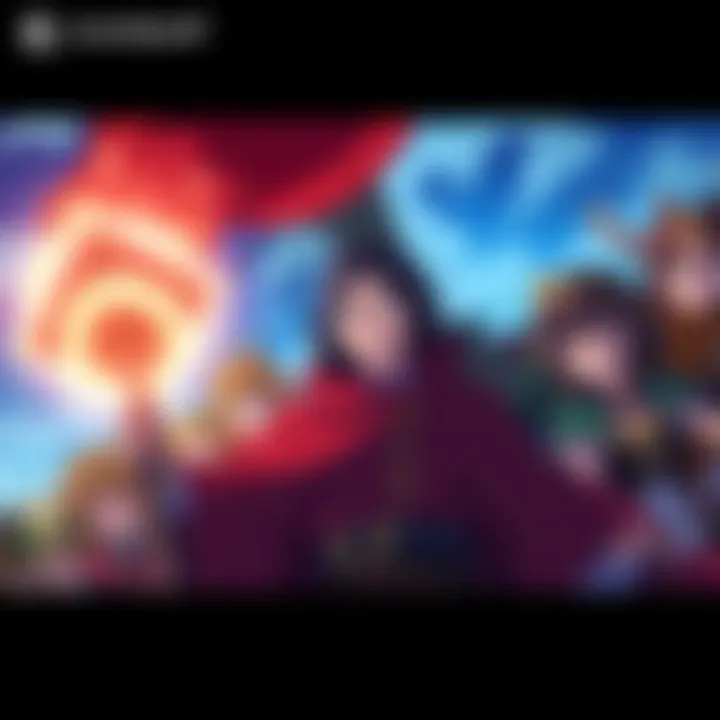 A scene from the anime 'The Banished Court Magician Aims to Become the Strongest,' showcasing characters with expressive features and vibrant colors. AI-generated closed captions appear at the bottom of the screen, enhancing viewer accessibility.