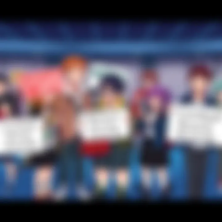 A group of anime fans discussing their frustrations with the Crunchyroll Anime Awards in 2025, holding signs calling for reform.