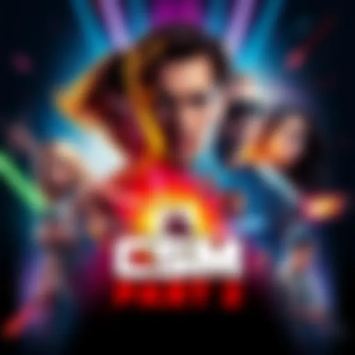 A promotional poster for CSM Part 2 featuring vibrant colors and key characters from the sequel.