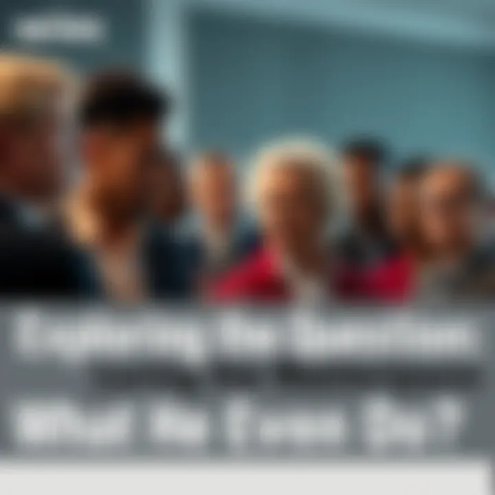 A group of diverse people engaged in conversation, pondering a prominent figure's roles and responsibilities.