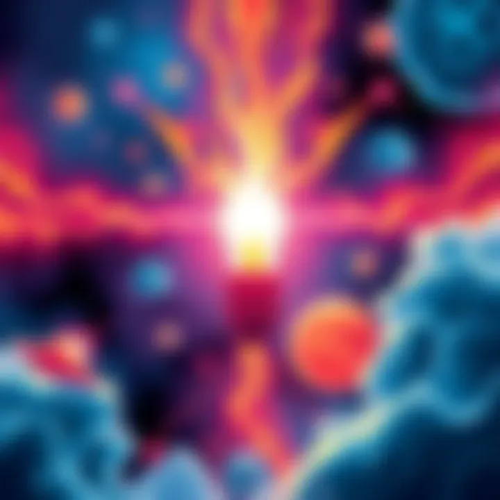 A bright and vibrant illustration depicting cursed energy as a glowing force emanating from a central source, surrounded by symbols representing its potential uses in modern energy discussions.