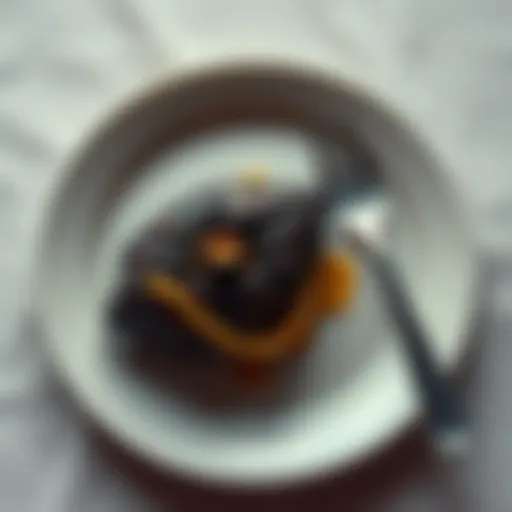 Cursed object on a plate A close-up of a strange, dark artifact displayed on a white plate with a fork beside it, symbolizing the question of eating cursed objects.