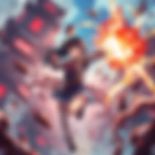 Takako Uro demonstrating her Sky Manipulation technique amidst the chaos of the Sendai Colony fight.