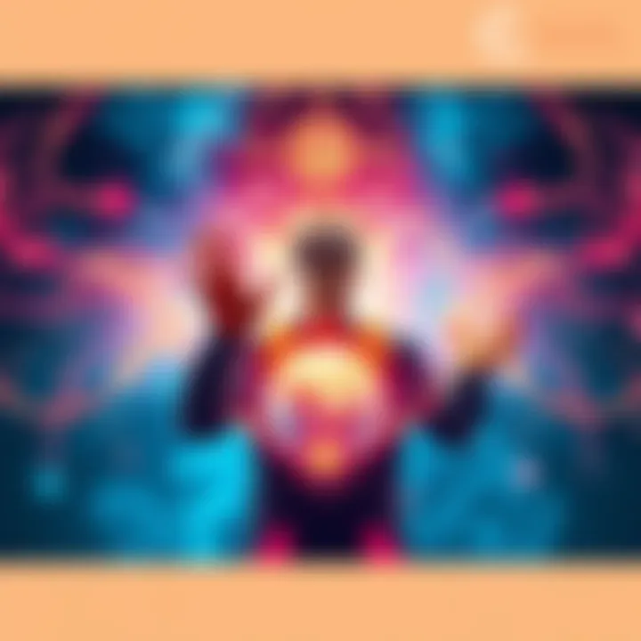 A person creating and imagining their unique cursed technique, surrounded by swirling energy and symbols representing their powers.