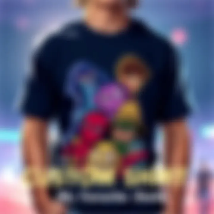A personalized shirt featuring beloved characters with bright colors and unique designs.