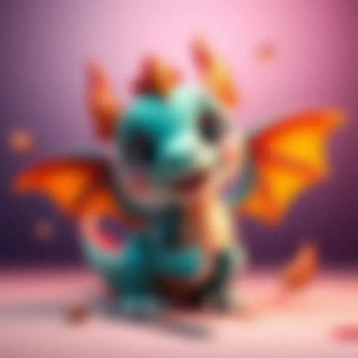 Adorable Dragon PNGtuber character with a friendly expression, colorful wings, and a playful pose, available for purchase on Etsy.