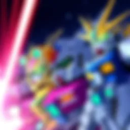 Cute robot characters from anime Colorful cute robots from various anime series like Vivy and Cannon Busters