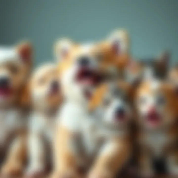 A collection of cute animals, like puppies and kittens, being shared on social media, showcasing the trend of cuteness