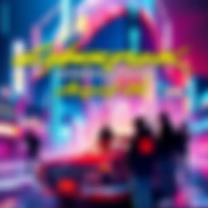 A vibrant graphic showcasing the launch announcement for Cyberpunk Edgerunners, featuring futuristic city elements and character silhouettes.