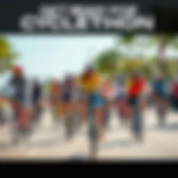 Group of people riding bicycles together during the Cyclethon event, enjoying a sunny day and promoting fitness.