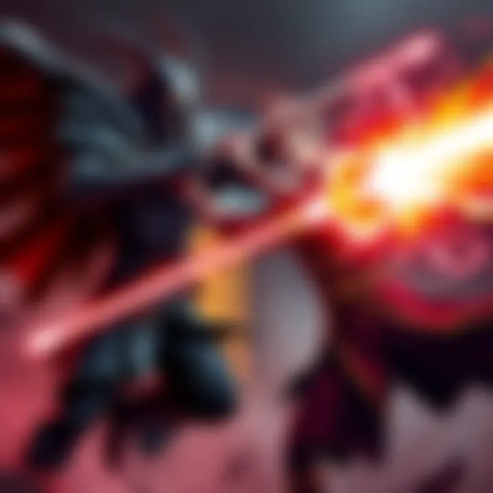 Cyn battling Dark Lord Cyn from Murder Drones confronts The Dark Lord from Animator VS Animation in an intense fight scene, showcasing their unique powers and abilities.