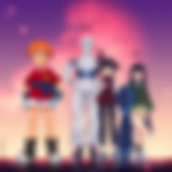 Dabura stands tall next to Gojo, Sukuna, and Megumi, showing their height differences in a clear visual comparison.