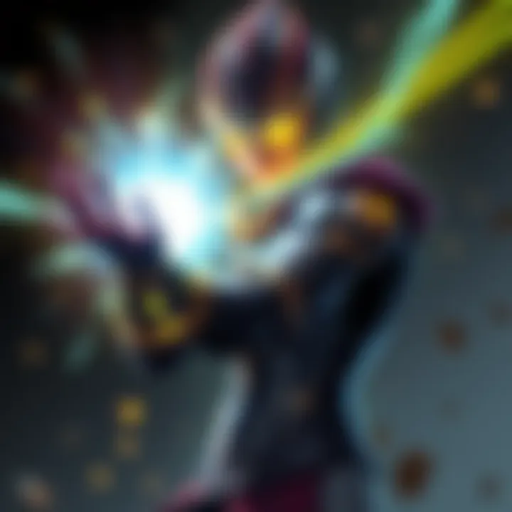 Character Dabura experimenting with light manipulation techniques, showcasing beams of light around him