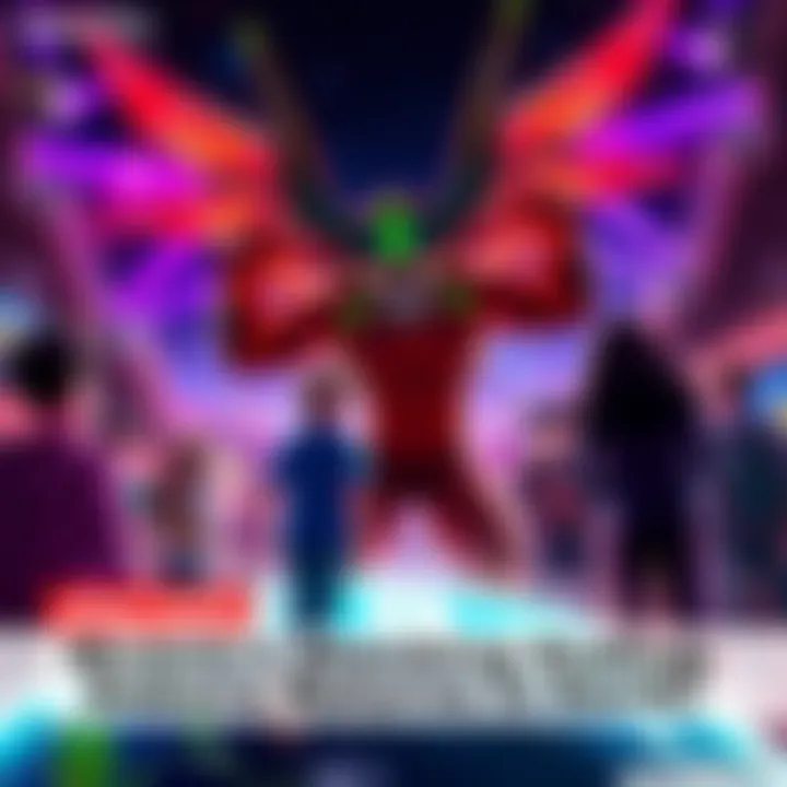 Dabura, a character with a demonic appearance, reappears in a dramatic scene on Earth, surrounded by surprised people.