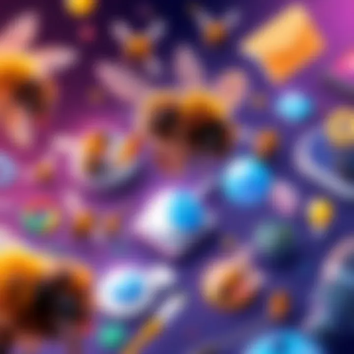 A vibrant illustration showing bees buzzing around various tools and technology representing community updates and trends.