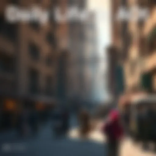 A bustling street scene inside the walls of AOT, showing people going about their daily activities amidst tall stone structures, with a hint of tension in the air.