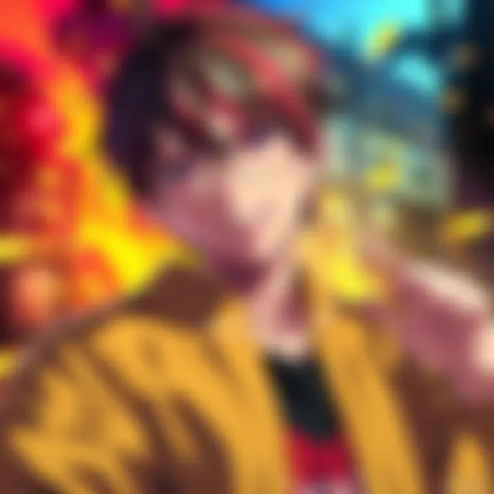 A character from the show Daima with a vibrant background, showcasing excitement and drama.
