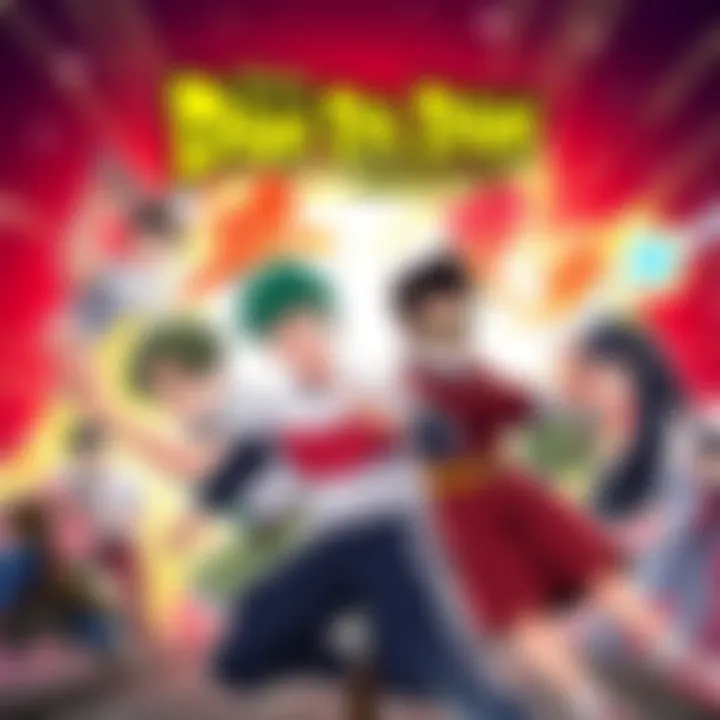 Promotional art for Dan Da Dan Season 2 Episode 2 with main characters in action, featuring bright colors and dynamic scenes