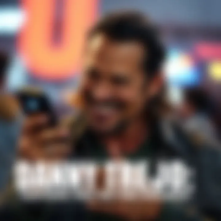Danny Trejo smiling while holding a smartphone, tweeting to his fans