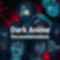 A collage of dark-themed anime characters showcasing horror and emotional distress, with elements of body horror and intense scenes.