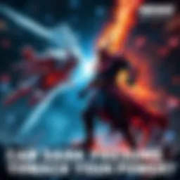 A fierce battle scene showing Dark Presence challenging Yhwach, with energy sparks flying around them, set against a cosmic backdrop.