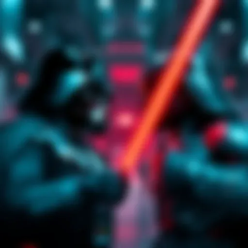 Darth Vader and Omni-Man stand ready for battle in an intense showdown.