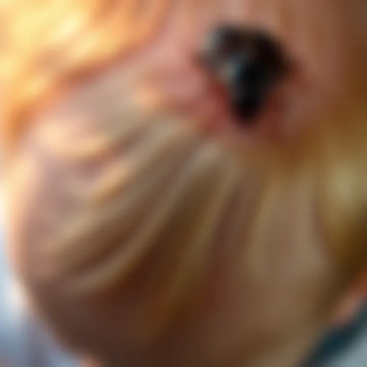 A close-up view of Daughterlice on a child's scalp, highlighting its presence and impact.