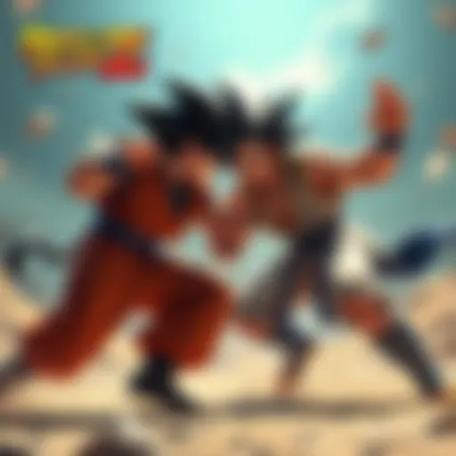A competitive match in Dragon Ball FighterZ featuring two characters engaged in an intense battle.