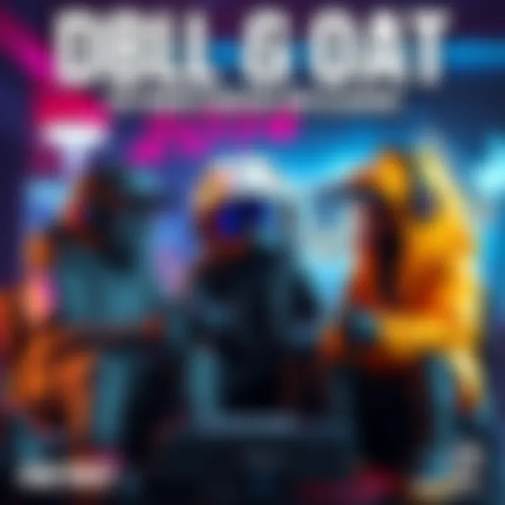 Three gaming figures representing Goresh, Playbox, and Slackax discussing who is the greatest of all time in DBL gaming, with a gaming backdrop.