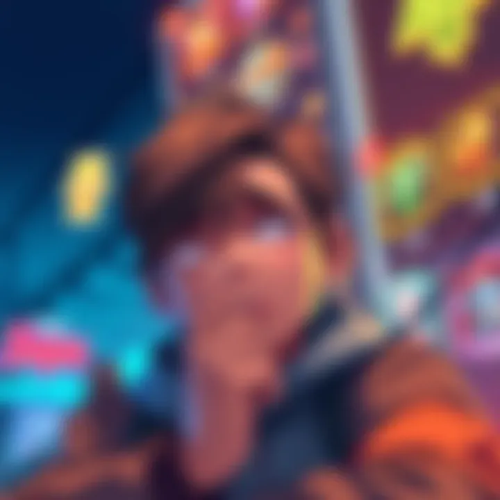 A frustrated DBL player looking at character summons with a thoughtful expression, contemplating whether to continue playing or take a break.