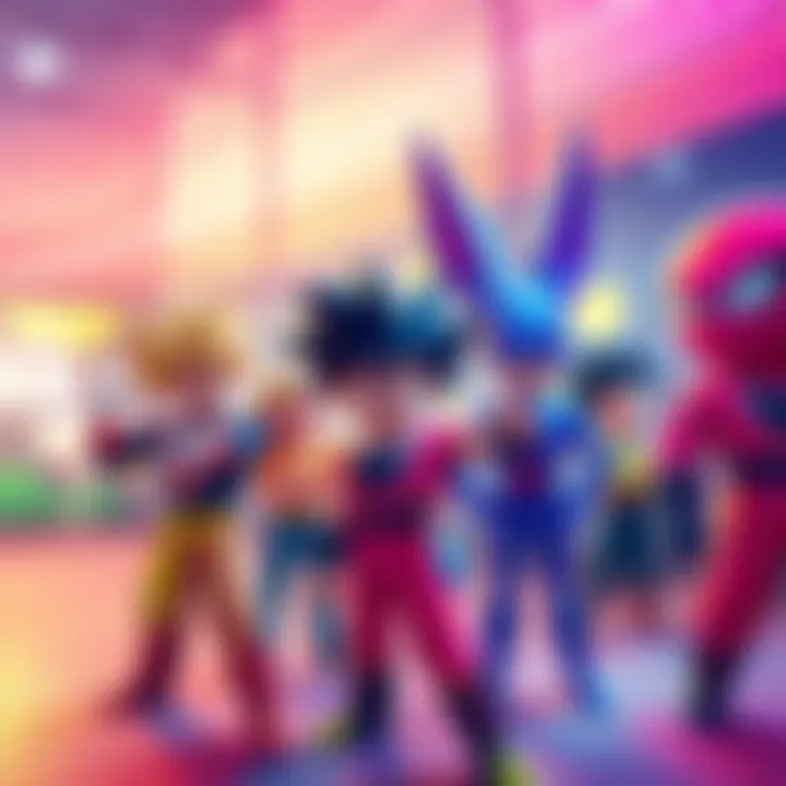 Dbs Animation Style Showcase A vibrant scene displaying characters in the Dbs animation style with bold colors and dynamic poses, capturing the essence of the trend in 2025.