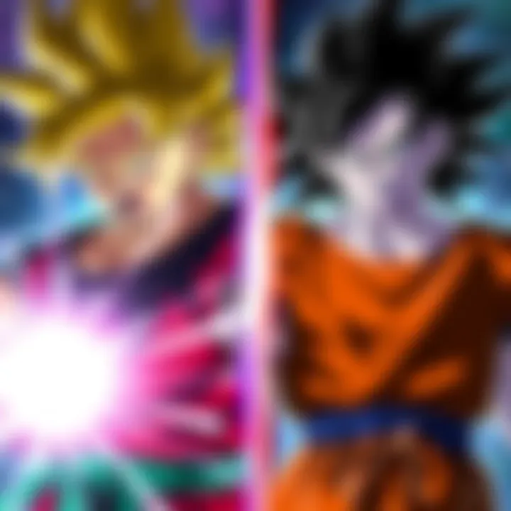 DBZ Broly vs. DBS Broly A side-by-side comparison of DBZ Broly and DBS Broly showing their distinct looks and powers in Dragon Ball FighterZ.