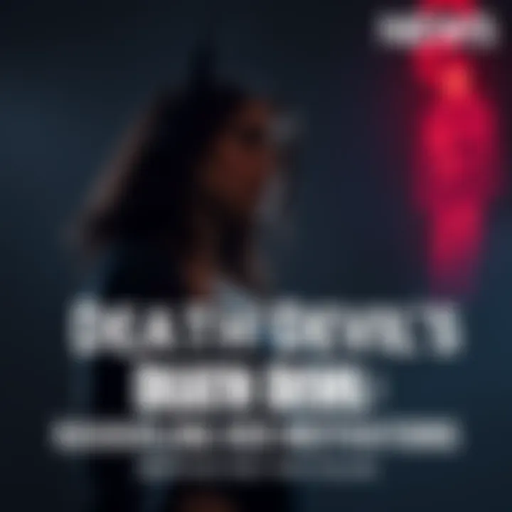 Death Devil stands in a dark, eerie setting, looking thoughtful as she considers her motivations and plans, with a shadowy figure of Chainsaw Man in the background.