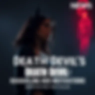 Death Devil contemplating her choices Death Devil stands in a dark, eerie setting, looking thoughtful as she considers her motivations and plans, with a shadowy figure of Chainsaw Man in the background.