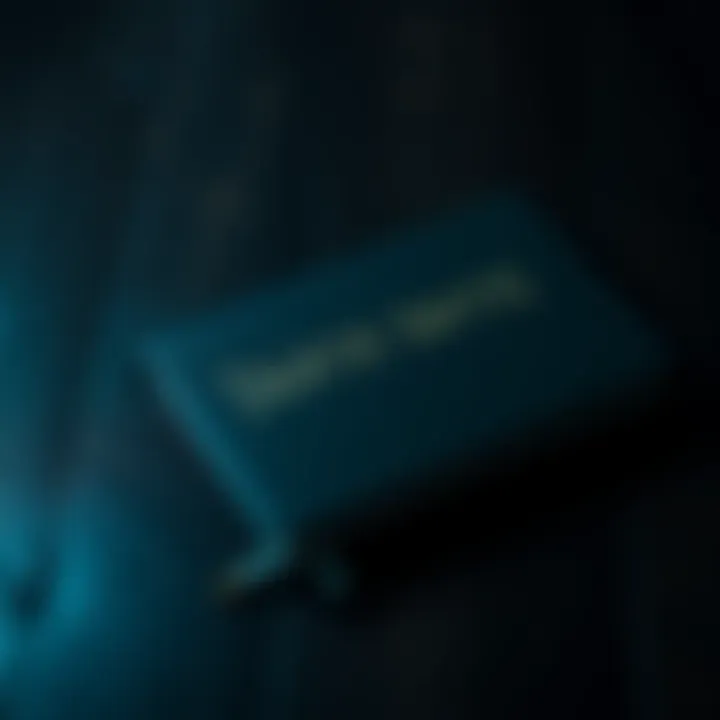 A black notebook with ominous symbols lying on a shadowy wooden table, hinting at its dark power.