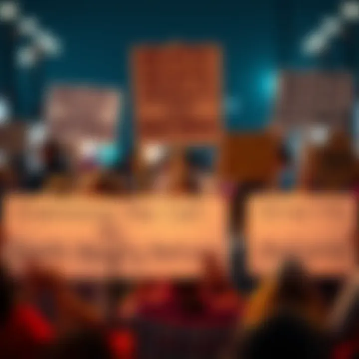 People holding signs at a protest about death penalty reform with various arguments displayed