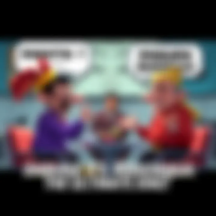 Debating Dabura and Mahoraga Two characters, Dabura and Mahoraga, are animatedly arguing in a fun setting with comic-style text bubbles expressing their claims. A meme related to their debate is featured in the background.