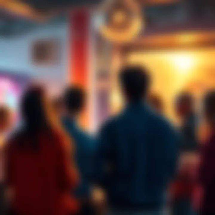 Debate on Social Perspectives A group of people discussing various viewpoints in a lively setting.