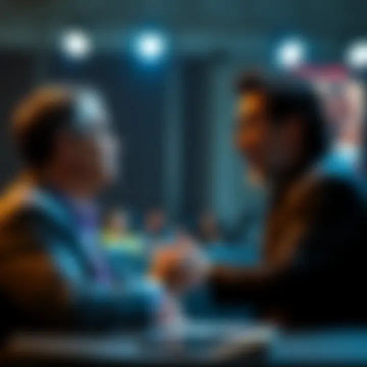 Debating with a Gojo Glazer A lively debate scene featuring two people engaged in a heated discussion, showcasing various emotional responses and intense expressions.