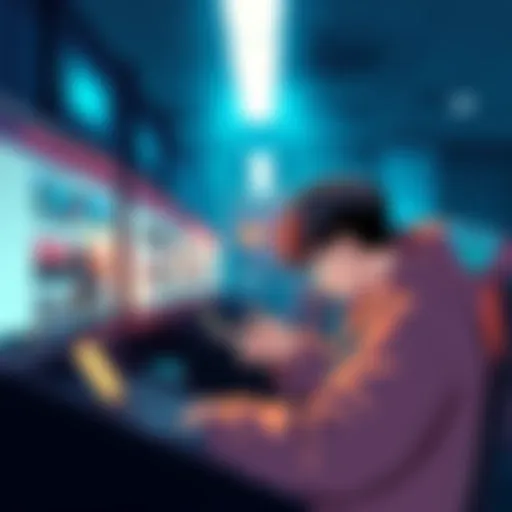 A frustrated anime fan scrolling through repetitive posts on a forum, showing signs of disappointment and a desire for better content.