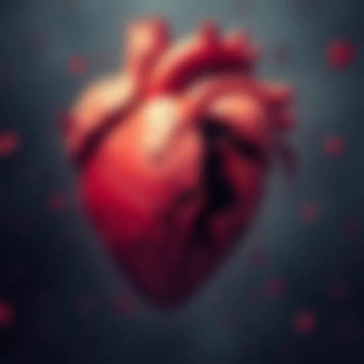 An illustration showing a heart with a prominent, deep wound, symbolizing emotional pain and unresolved issues. The heart appears heavy and burdened, highlighting the struggle with healing over time.