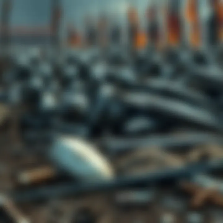 A group of 56 Holy Knights lies defeated on a battleground, showing the aftermath of a recent confrontation, with weapons scattered and armor dented.