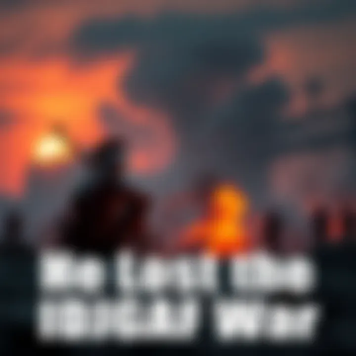 A defeated warrior sitting alone, reflecting on the aftermath of the IDGAF war, showing sadness and contemplation.