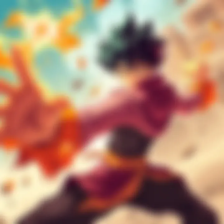 Deku with Sand Powers Deku in a dynamic pose, harnessing the power of sand for an epic battle