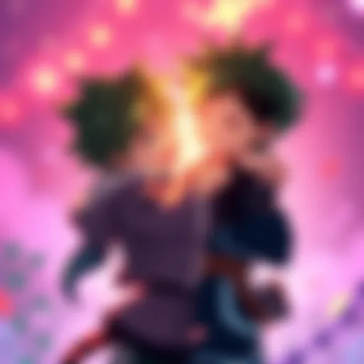 Deku and Toru share a warm embrace, capturing their emotional bond in new artwork.