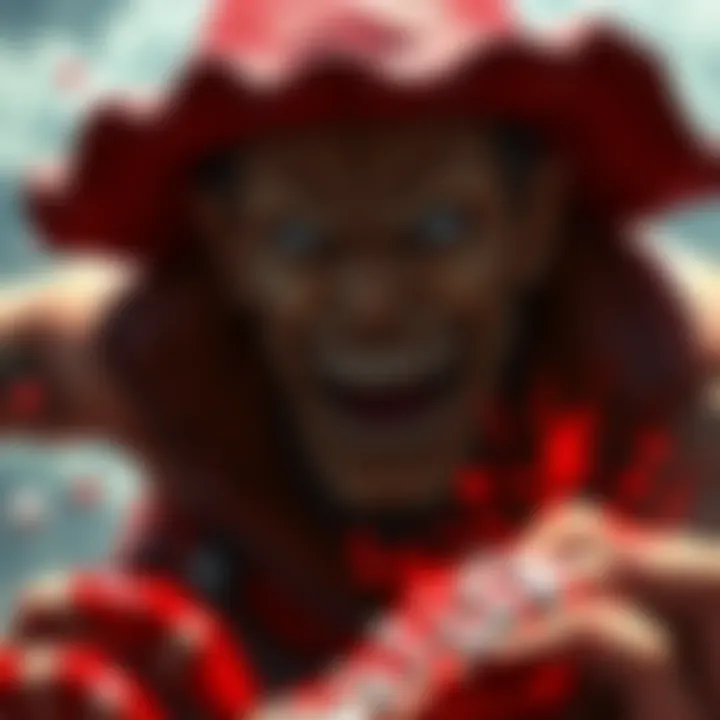 Dellinger in Dressrosa Dellinger, a fierce character from Dressrosa, showing his intense bloodlust and aggression during a confrontation.