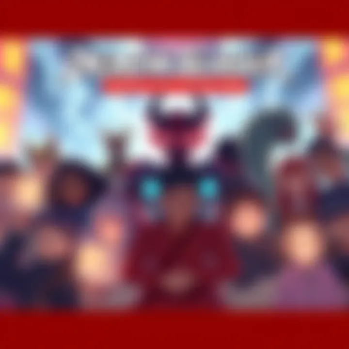 Popular characters from Demon Slayer gathered together with fans expressing their favorites in the background.